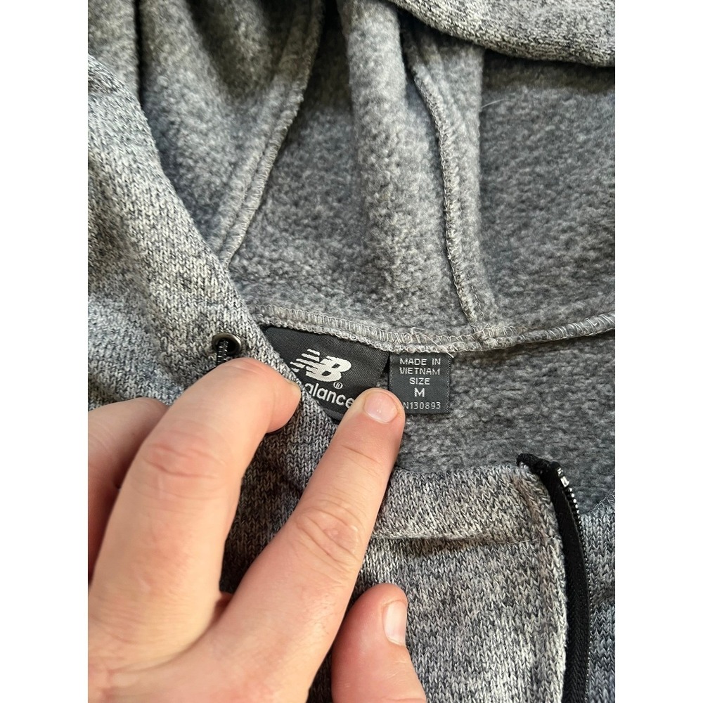 New Balance Womens Hybrid Full Zip Hoodie Jacket Grey Black Fleece Lined - Picture 4 of 8